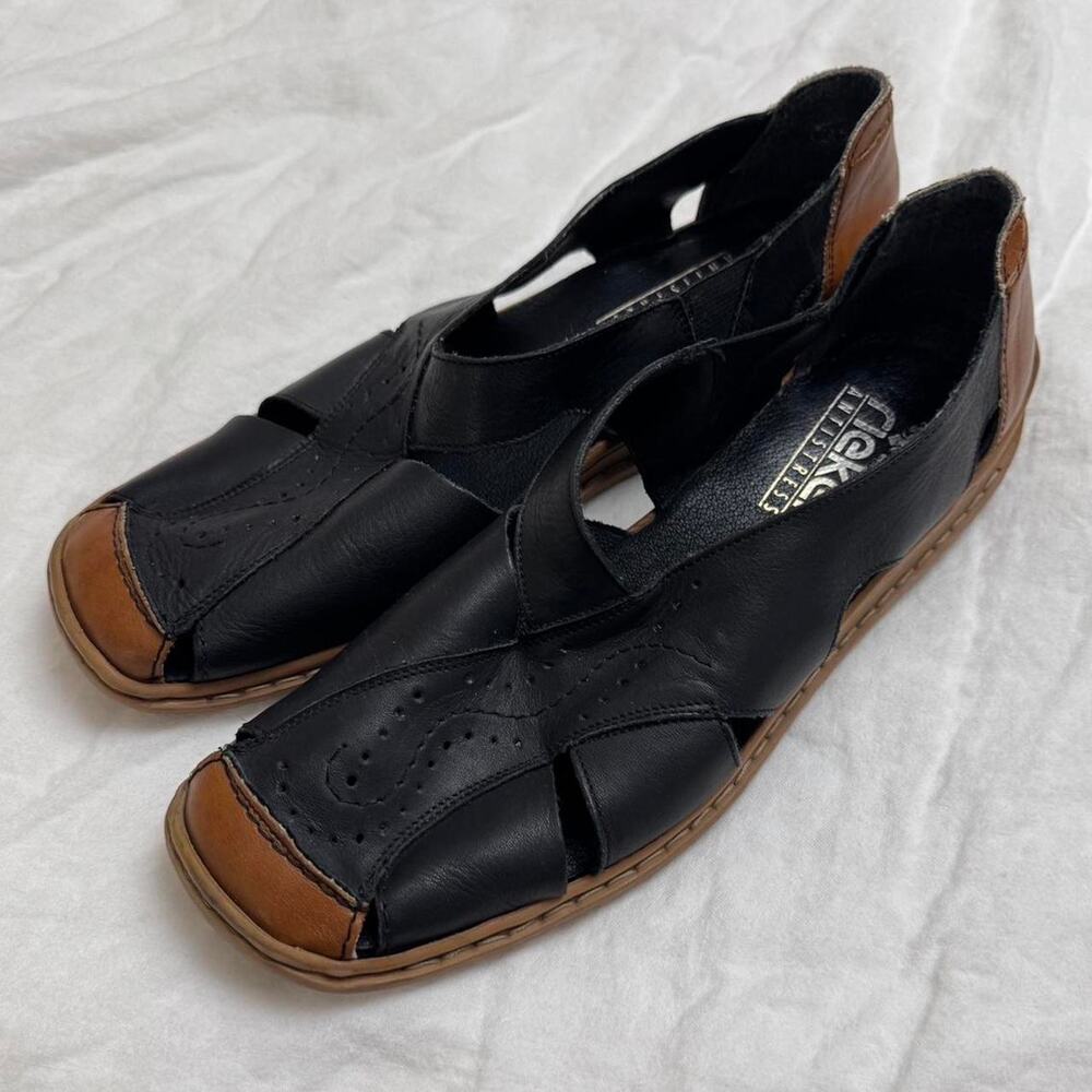 Super Unique Rieker Slip On Mary Jane Flats Sandals Size 42 US 10 - 10.5
